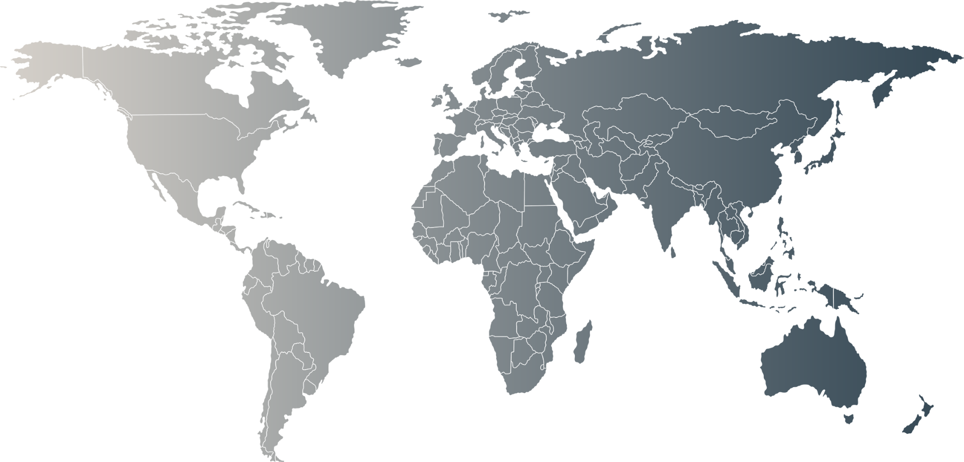 World map showing countries where Praxis International deploys Filipino workers